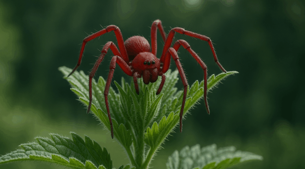 araignée rouge sur une plante